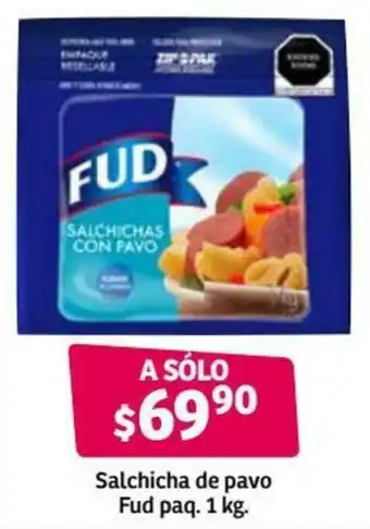 Soriana Híper Salchicha de Pavo Fud Paq. 1kg oferta