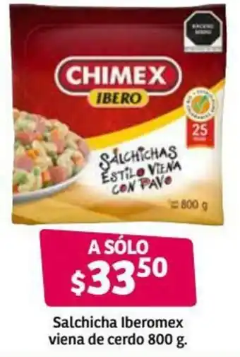 Soriana Híper Salchicha Iberomex Viena de Cerdo 800g oferta