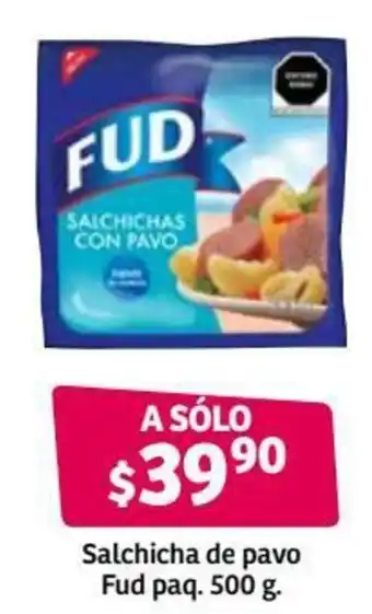 Soriana Híper Salchicha de Pavo Fud Paq. 500g oferta