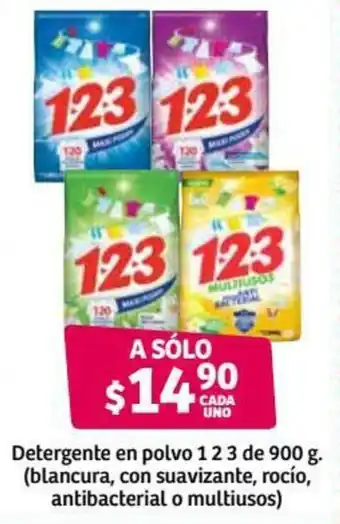 Detergente en Polvo 1 2 3 de 900g