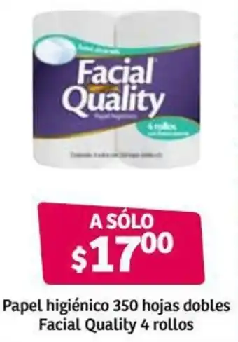 Soriana Híper Papel Higiénico 350 Hojas Dobles Facial Quality 4 Rollos oferta