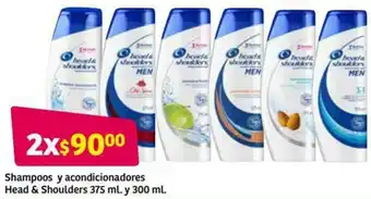 Soriana Híper Shampoos y Acondicionadores Head & Shoulders 375ml y 300ml oferta