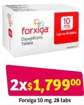 Soriana Híper Forxiga 10mg 28 Tabs oferta