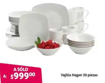 Soriana Híper Vajilla Hagen 30 Piezas oferta