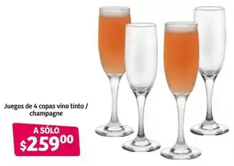 Soriana Híper Juegos de 4 Coas Vino Tinto/Champagne oferta
