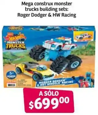 Mega Construx Monster Trucks Building Sets Roger Dodger & HW Racing