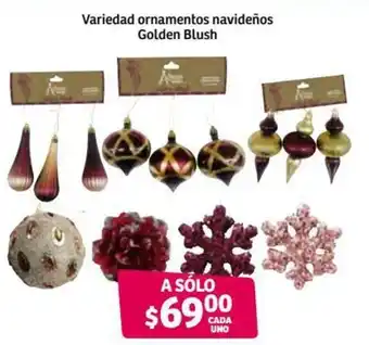 Soriana Híper Variedad Ornamentos Navideños Golden Blush oferta