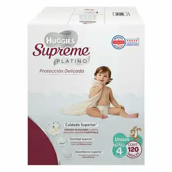 Costco Huggies Supreme Platino Pañales Etapa 4 Unisex 120 pzas oferta