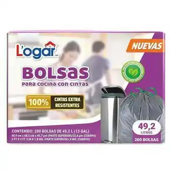 Costco Logar Bolsas Para Basura 200 pzas de 49.2 l oferta
