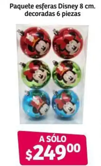 Soriana Híper Paquete de Esferas Disney 8cm Decoradas 6pzas oferta