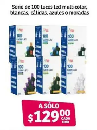 Soriana Híper Serie de 100 Luces Led Multicolor, Blancas, Cálidas, Azules o Moradas oferta