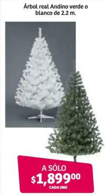 Soriana Híper Árbol Real Andino Verde o Blanco de 2.2m oferta