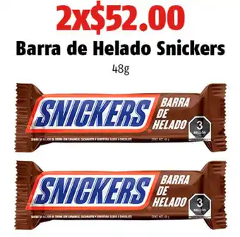 Barra de Helado Snickers 48g