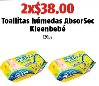 Toallitas Húmedas Absorsec Kleenbebé 120pz