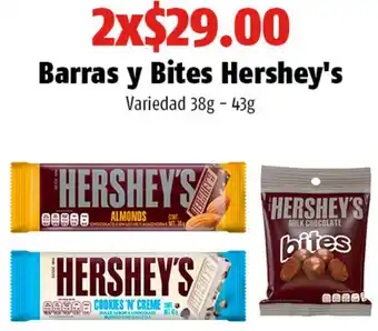 OXXO Barras y Bites Hershey's Variedad 38g - 43g oferta