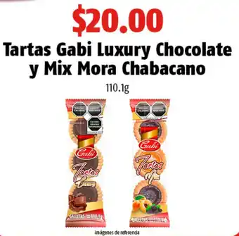 OXXO Tartas Gabi Luxury Chocolate y Mix Mora Chabacano 110.1g oferta