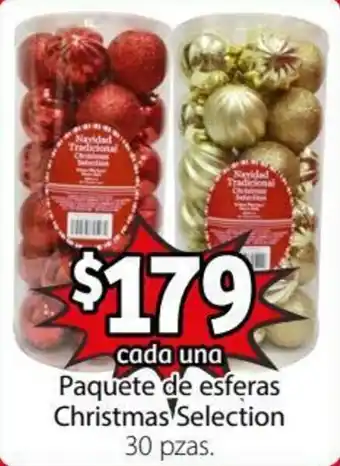 Soriana Híper Paquete de Esferas Christmas Selection 30pzas oferta