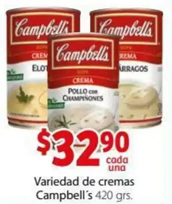 Soriana Híper Variedad de Cremas Campbell's 420grs oferta