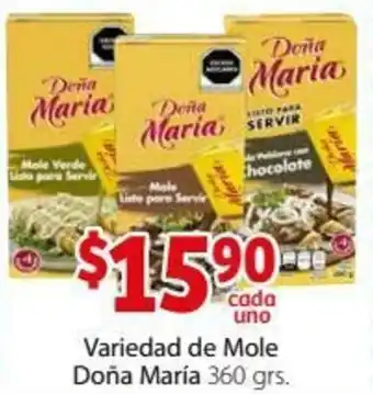 Soriana Híper Variedad de Moles Doña María 360grs oferta
