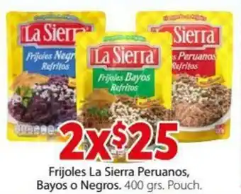 Soriana Híper Frijoles La Sierra Peruanos, Bayos o Negros 400grs oferta