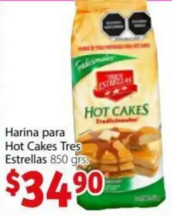 Soriana Híper Harina para Hot Cakes Tres Estrellas 850grs oferta