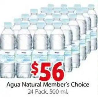Soriana Híper Agua natural Member's Choice 24 Pack 500ml oferta