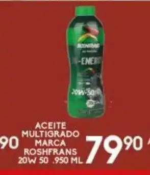 Alsuper Aceite Multigrado Marca Roshfrans 20W 50 950ml oferta