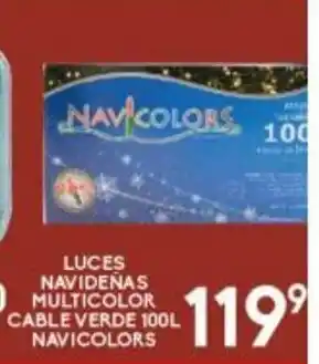 Luces Navideñas Multicolor Cable Verde 100L Navicolors