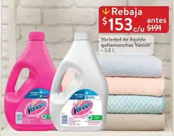 Walmart Variedad de liquido quitamanchas Vanish oferta