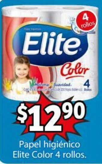 Soriana Híper Papel Higiénico Elite Color 4 Rollos oferta