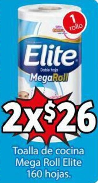 Soriana Híper Toalla de Cocina Mega Roll Elite 160 Hojas oferta