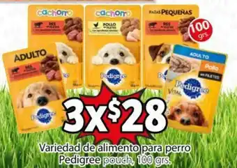 Soriana Híper Variedad de Alimento para Perro Pedigree 100grs oferta