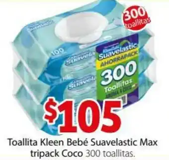 Soriana Híper Toallita Kleen Bebé Suavelastic Max Tripack Coco 300 Toallitas oferta