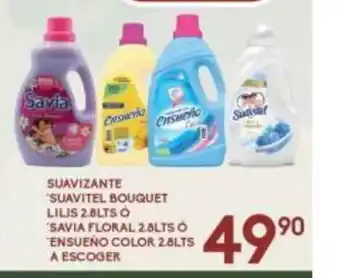 Alsuper Sauvizante Suavitel Bouquet Lilis 2.8 lts o Savia Floral 2.6lts o Ensueño Color 2.8lts a escoger oferta