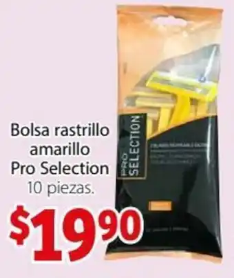 Soriana Híper Bolsa Rastrillo Amarillo Pro Selection 10 Piezas oferta