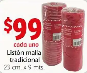 Soriana Híper Listón Malla Tradicional 23cm x 9mts oferta