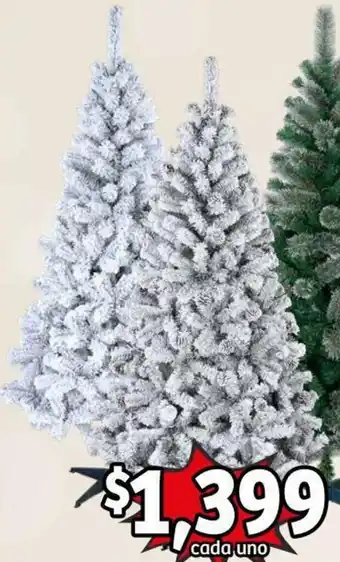 Soriana Híper Árbol Navideño Artificial Verde Nevado o Verde Nevado con Piñas 190cm oferta