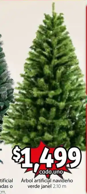 Árbol Artificial Navideño Verde Janel 2.10m