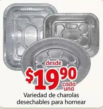 Soriana Híper Variedad de Charolas Desechables para Hornear oferta