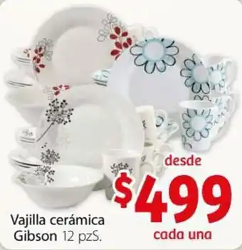 Soriana Híper Vajilla Cerámica Gibson 12pzas oferta
