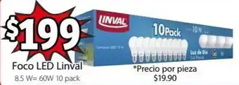 Soriana Híper Foco LED Linval 8.5W=60W 10 Pack oferta