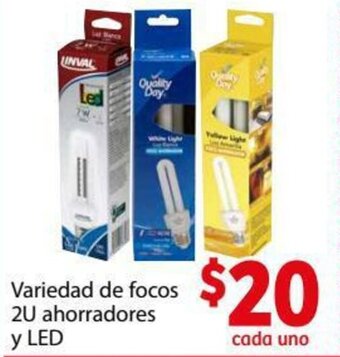 Soriana Híper Variedad de Focos 2U Ahorradores y LED oferta