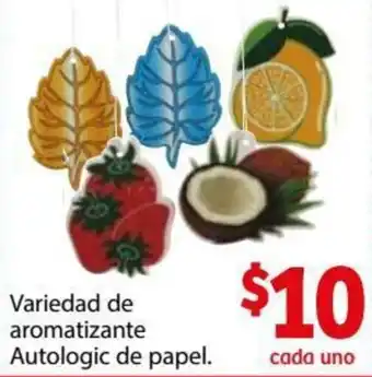 Soriana Híper Variedad de Aromatizante Autologic de Papel oferta