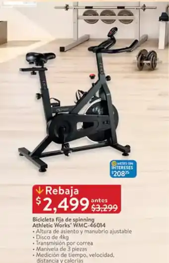 Walmart Bicicleta fija de spinning athletic works wmc-46014 oferta