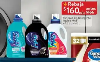 Walmart Variedad de detergente líquido MAS oferta