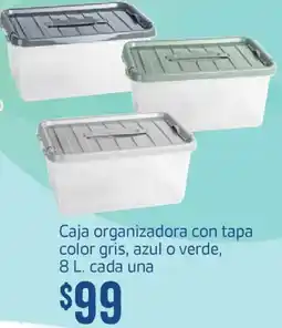 Soriana Híper Caja organizadora con tapa color gris, azul o verde, 8 L. cada una oferta