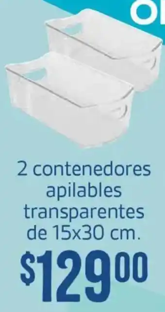 Soriana Híper 2 contenedores apilables transparentes oferta