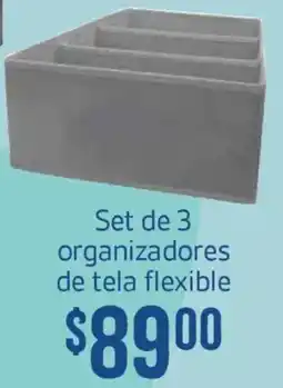 Soriana Híper Set de 3 organizadores de tela flexible oferta