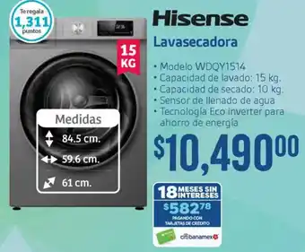 Soriana Híper Hisense lavasecadora oferta