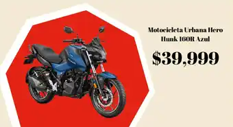 Elektra Motocicleta Urbana Hero Hunk 160R Azul oferta